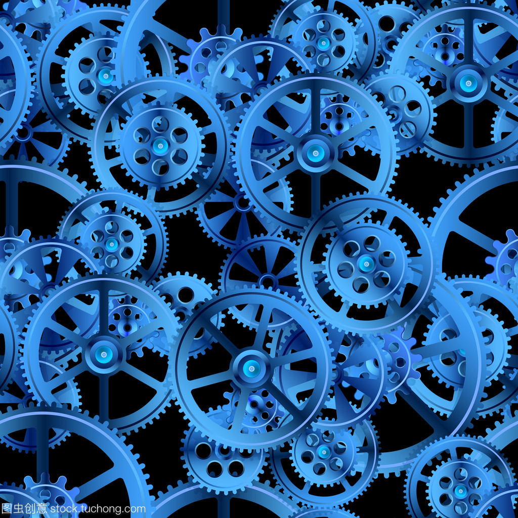 齒輪機(jī)械無縫藍(lán)色 科技與美學(xué)的融合